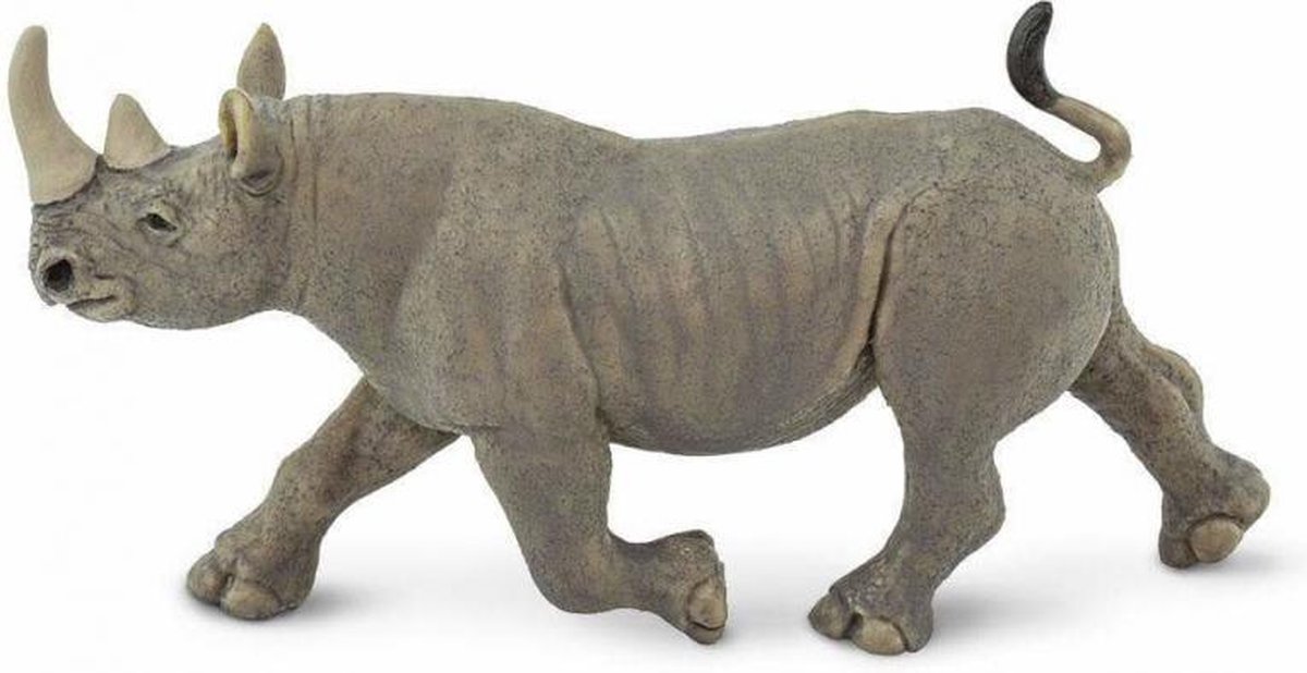 wilde dieren Zwarte neushoorn junior 14,5 cm grijs