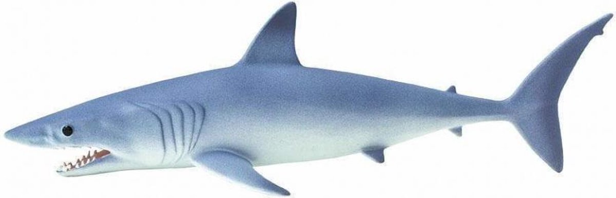 zeedieren Kortvinmakreelhaai junior 14,5 cm blauw/wit