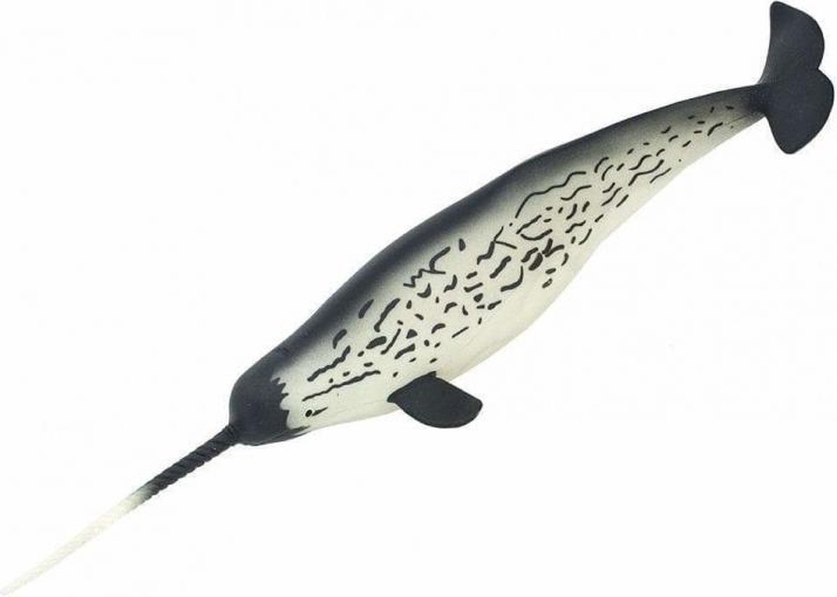 zeedieren Narwal junior 27,5 cm zwart/wit