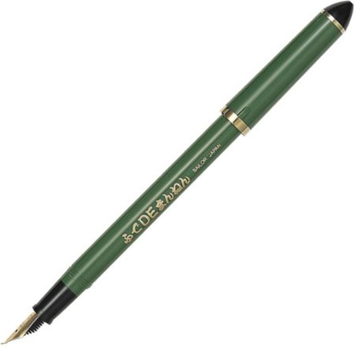 Sailor Fude-De-Mannen Script Kalligrafie Pen Bamboo Groen, Nib Angle 55 °C Degrees