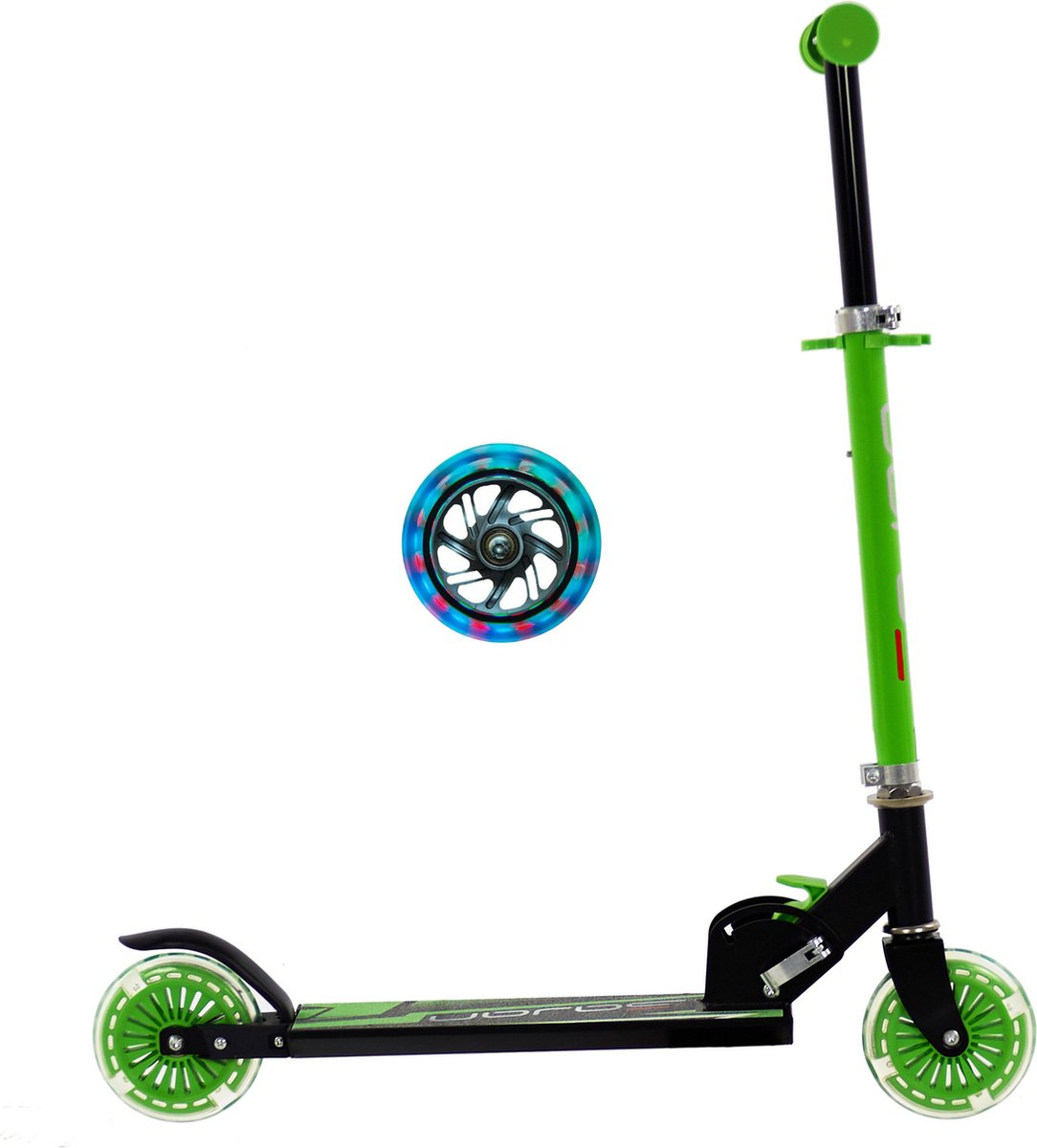 Sajan Kinderstep - LED Verlichte Wielen - Aluminium - Groen - Autoped - Scooter