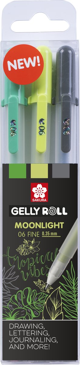   Gelly Roll Moonlight 06 gelpen set 3 - Botanical - fluo effect