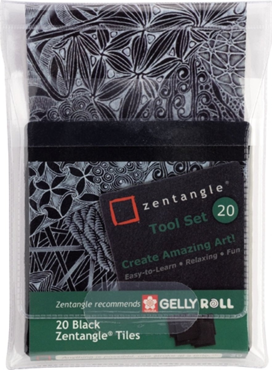 Zentangle Original tile set 20 (20 zwarte tiles)