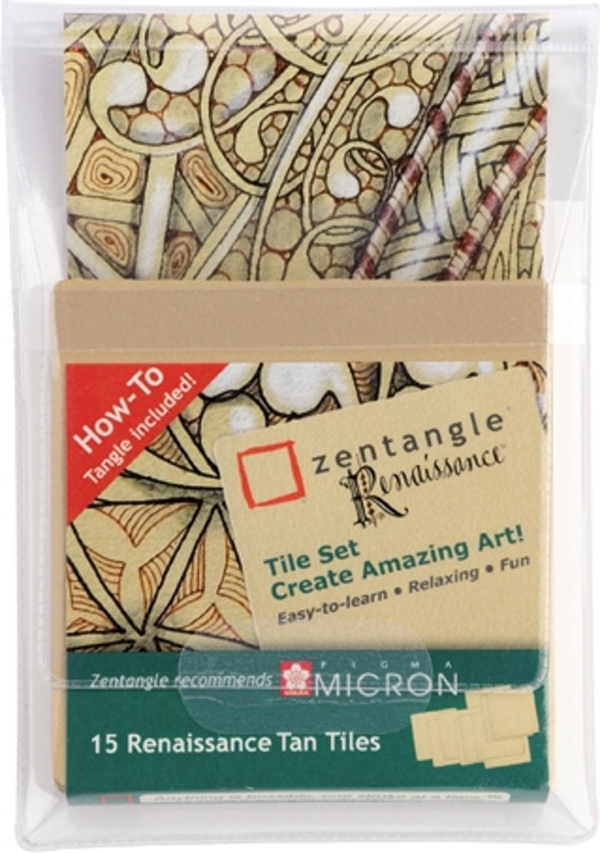 Zentangle Renaissance tile set 15 (15 getinte tiles)