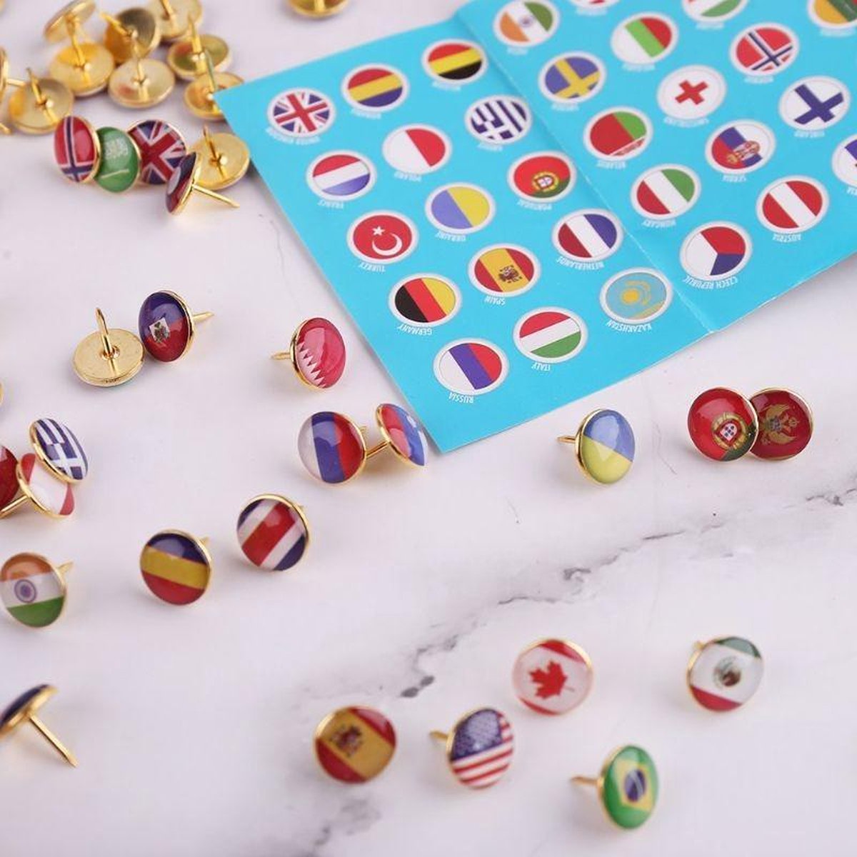 Nationale Vlag Tacks - Landkaart Push Pins - 100 stuks