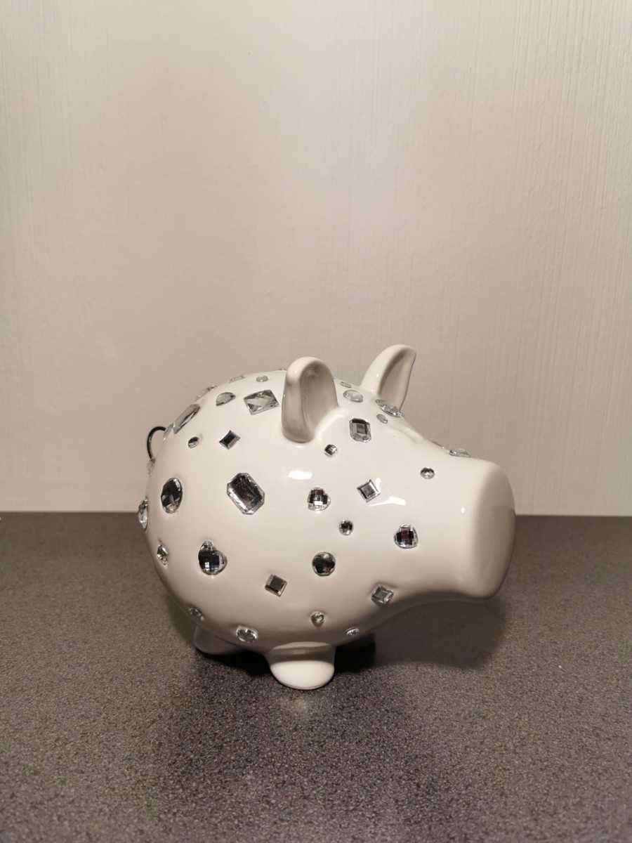 Salt&Pepper Oink spaarvarken - wit diamant - white bling - spaarpot