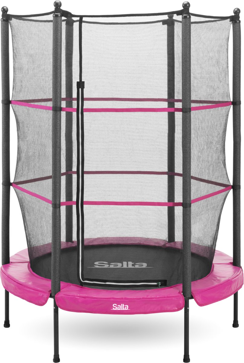   Junior - ø 140 cm - Elastieken veren en veiligheidsnet - Ronde mini/kleine trampoline voor binnen en buiten - Kinder trampoline - Roze