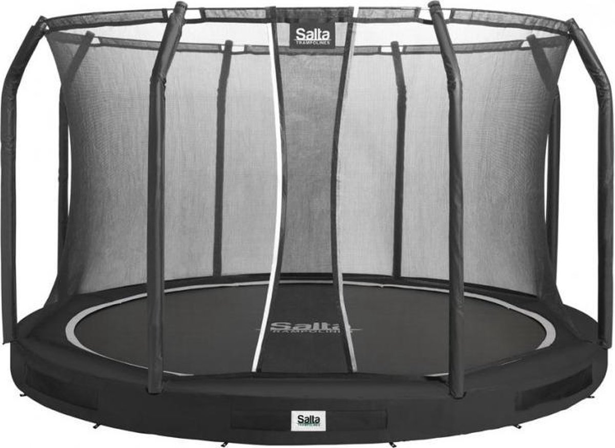   Premium Ground Trampoline met Veiligheidsnet - 396 cm - Zwart