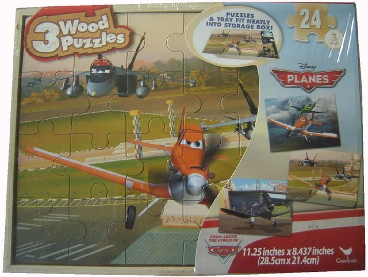 Set van 3 houten puzzels van Disney Planes