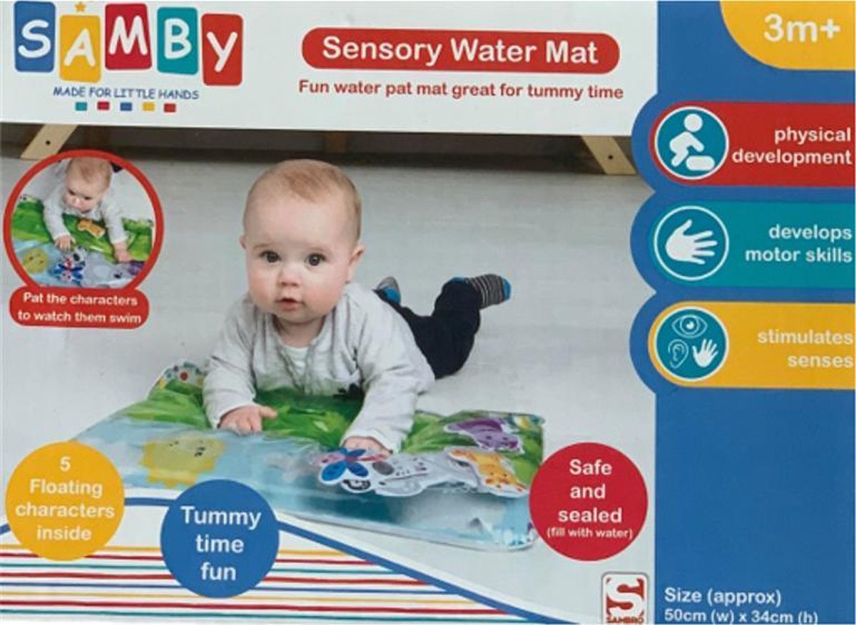 Waterspeelmat - Hemelsblauw - Verdikt Materiaal - Speelkleed - Opblaasbaar - Watermat - Waterspeelgoed - KraamCadeau - Babygym - Watermat Baby