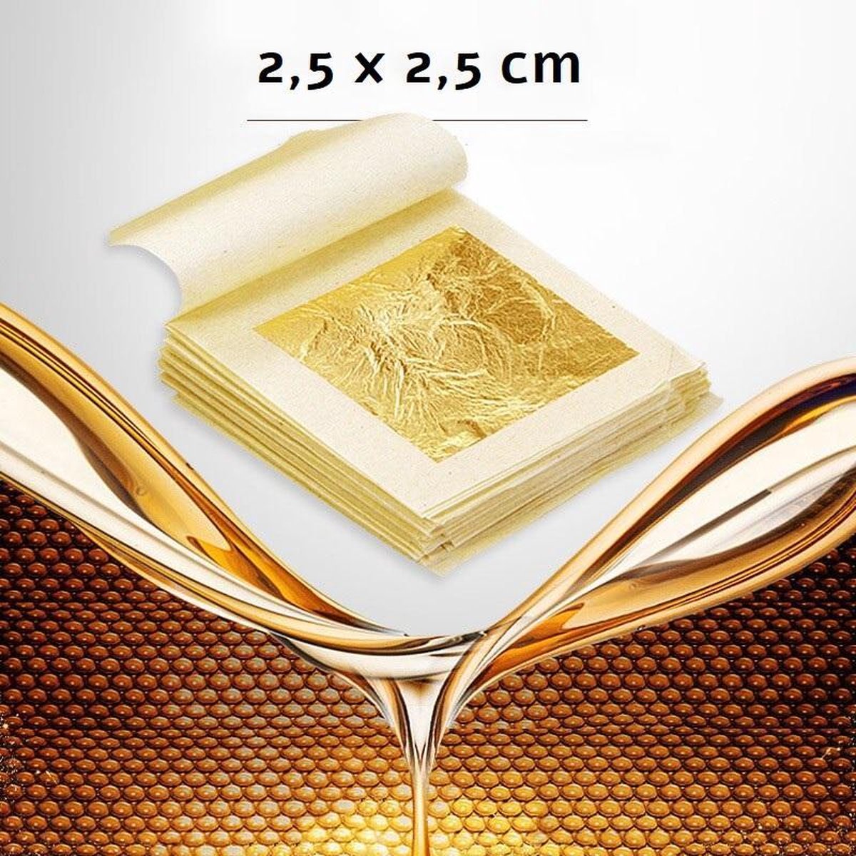 Eetbaar 24K Bladgoud Vellen - 99,9% Puur Goud - Voedsel Decoratie - Desserts - Taart - Huidverzorging - Beauty - 10 Stuks van 25x25 mm