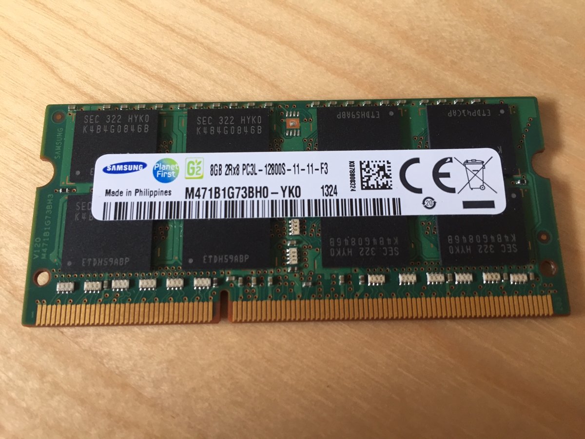 SAMSUNG 8GB (PC3L-12800) DDR3L 1.35V 1600 204-PIN M471B1G73BH0-YK0