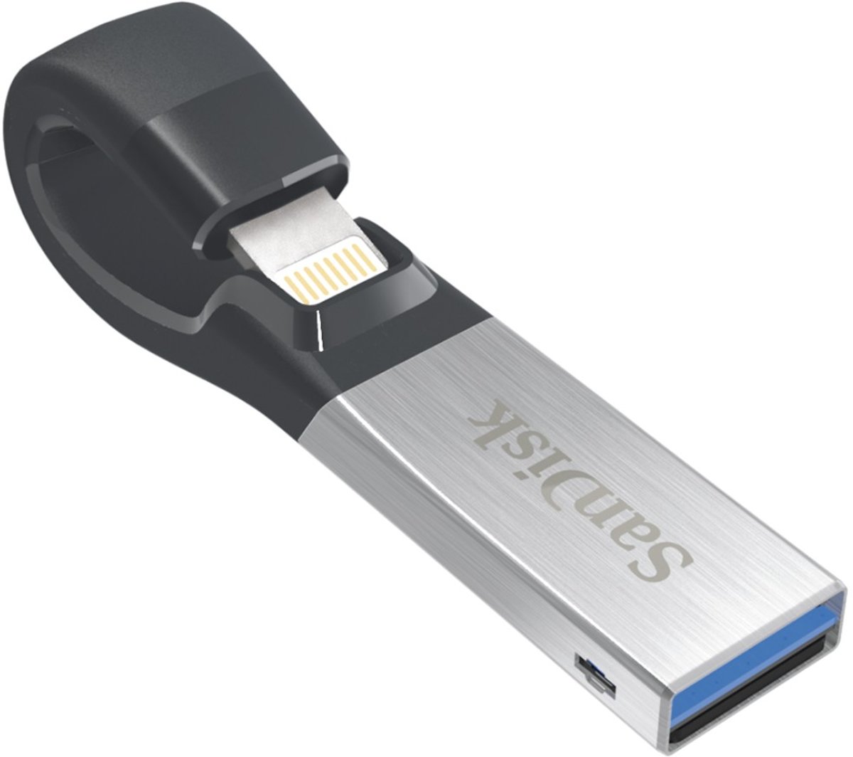 Sandisk iXpand 256GB USB flash drive USB Type-A / Lightning 3.0 (3.1 Gen 1) Zwart, Zilver