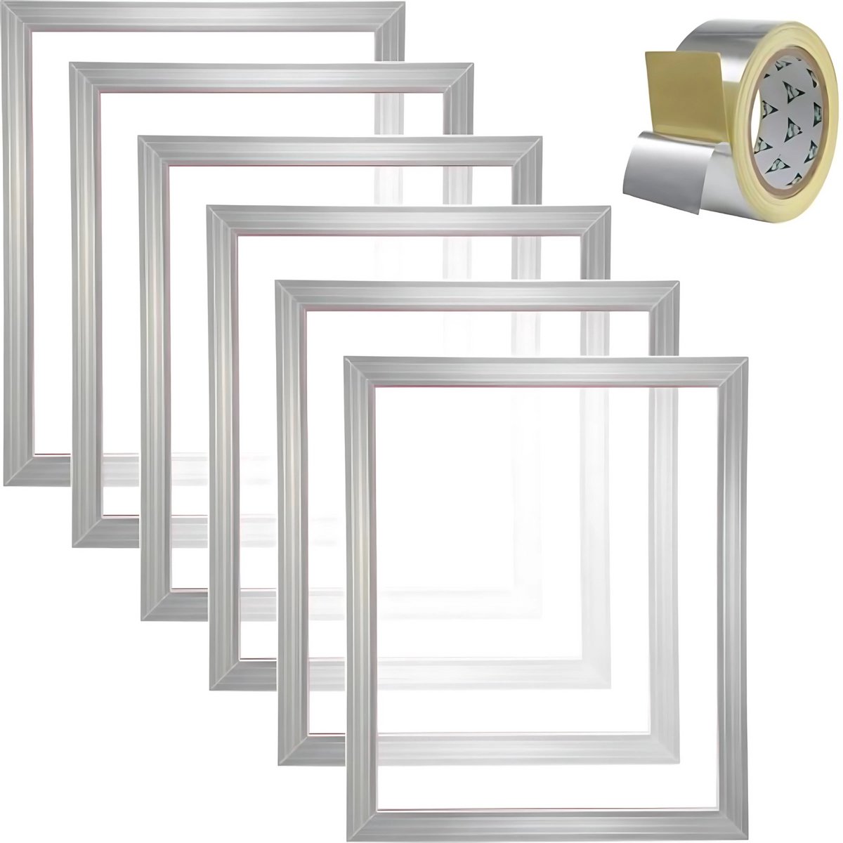 Zeefdrukkit - 6 stuks Aluminium - Zeefdruk set frame - zeefdrukframes 46x51CM - Startersset - Zeefdrukraam