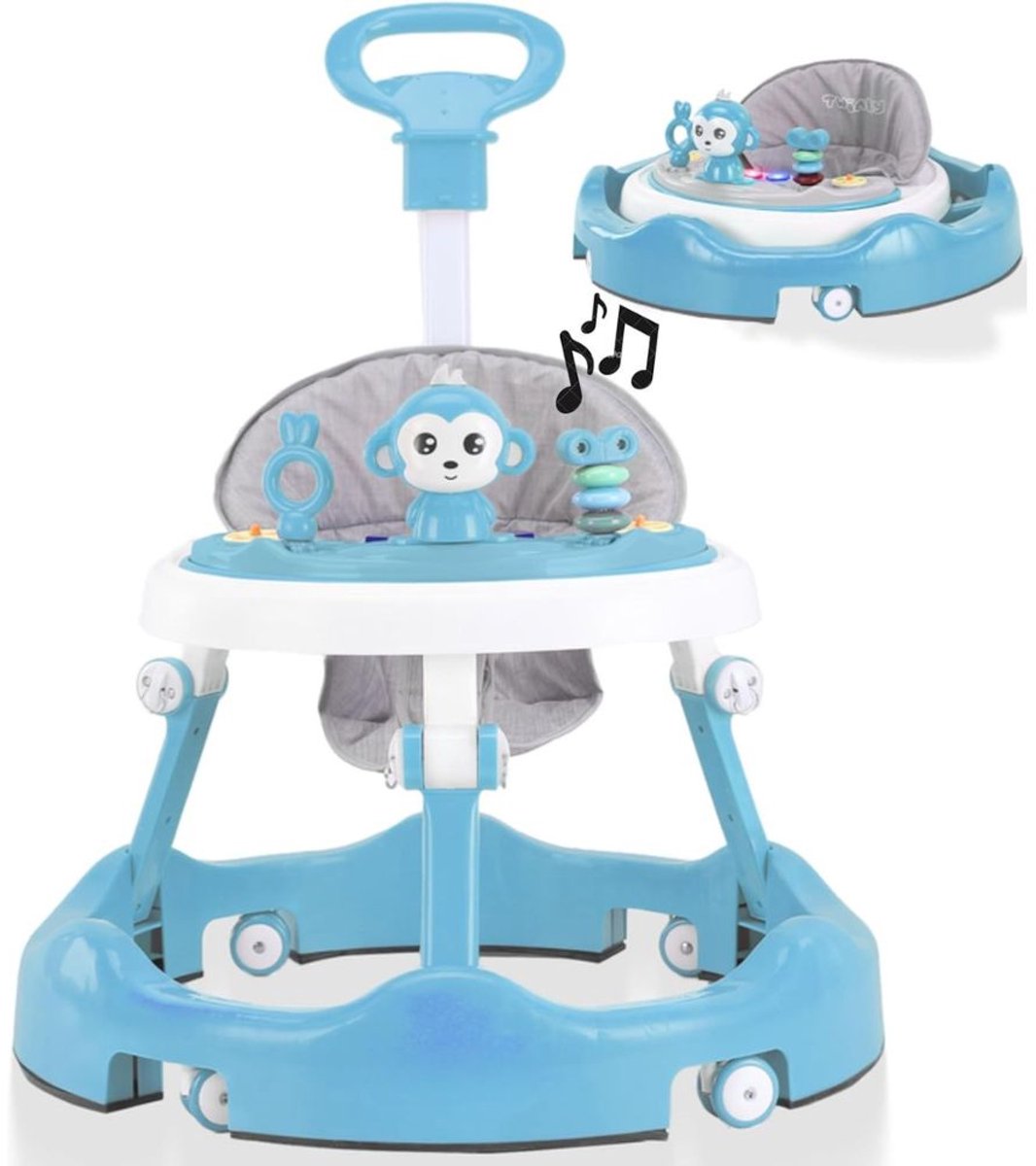 Loopstoeltje baby - looprek baby - Loopstoel - Babywalker - Loopstoeltje - Loopstoel baby - Loopstoel met schommelfunctie - Licht Blauw