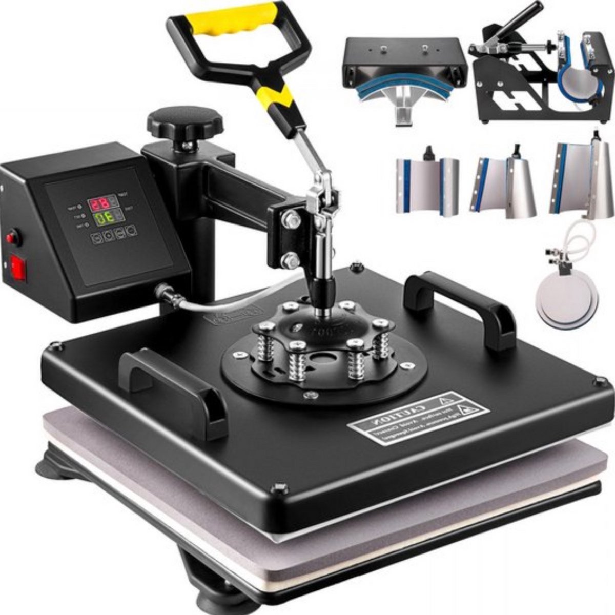 Warmte persmachine - 8 in1 - Hittepers - T-shirt - Heat press - Transferpers voor Bedrukking - Ook voor petten - 1250W