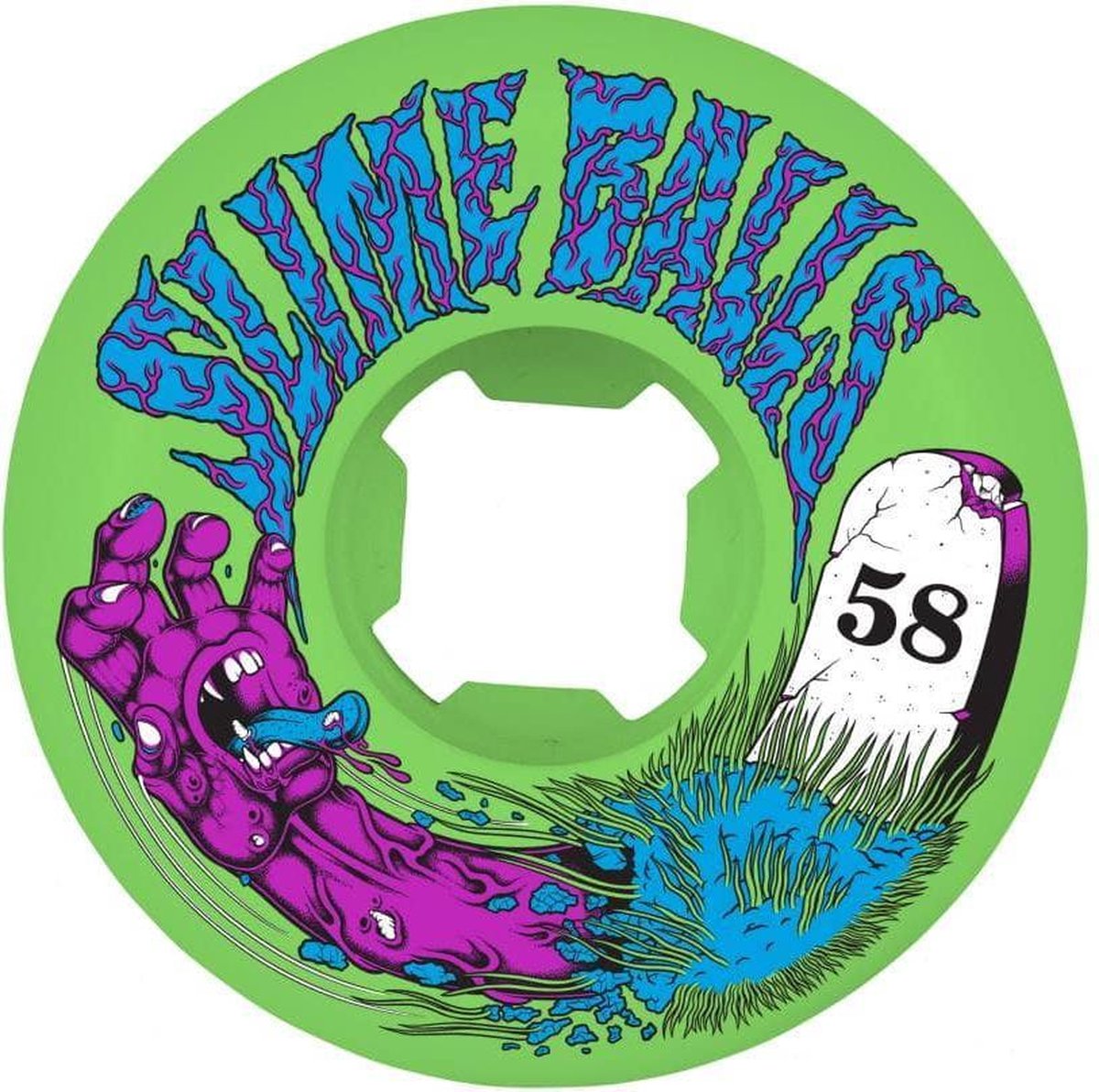 Santa Cruz 58mm Grave Hand Speed Balls 99A skateboardwielen green