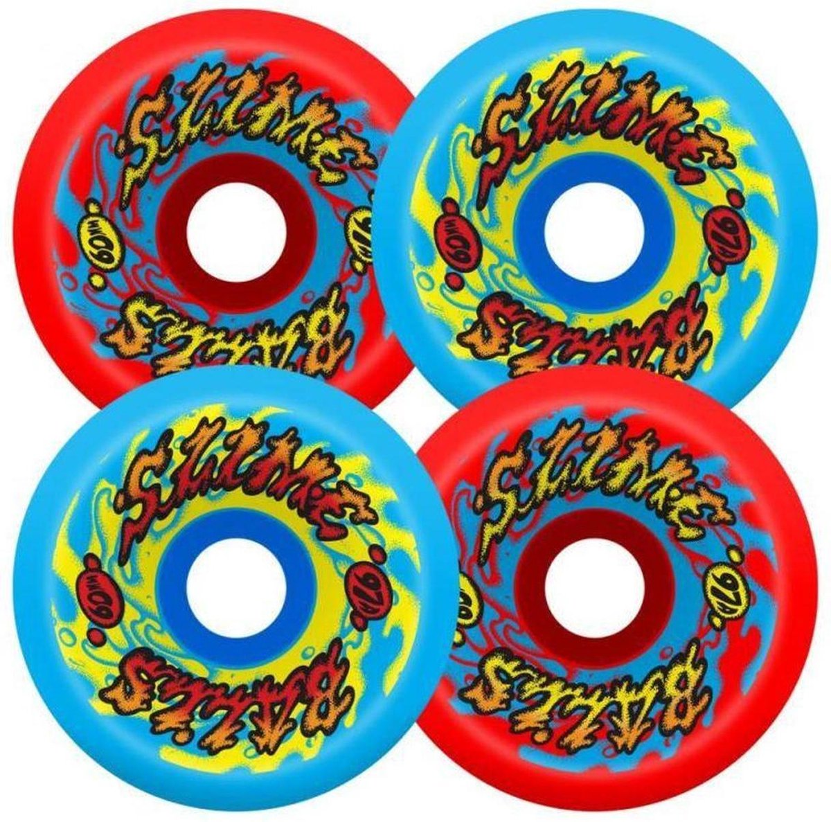 Santa Cruz 60mm Gooberz 97A skateboardwielen red / blue