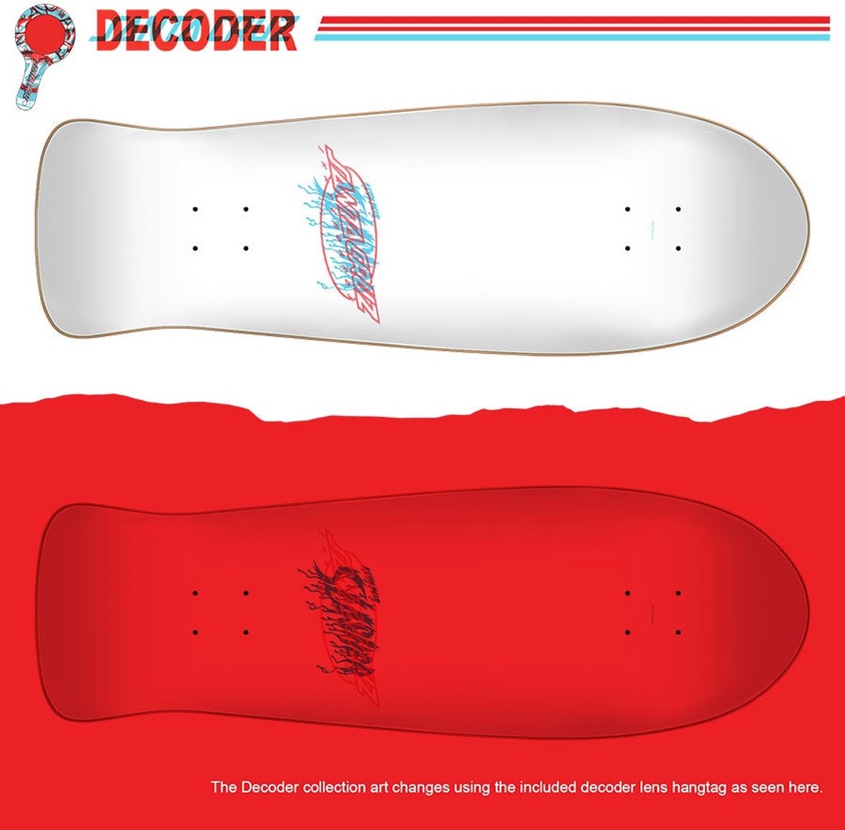 Santa Cruz Meek Slasher Decoder 10.1 oldschool skateboard deck