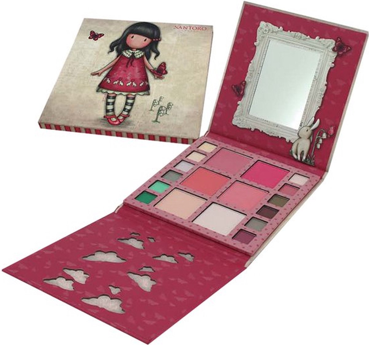 Santoro London Make up Set voor Meisjes - Oogschaduw - Blush - Met Spiegel - Kerst