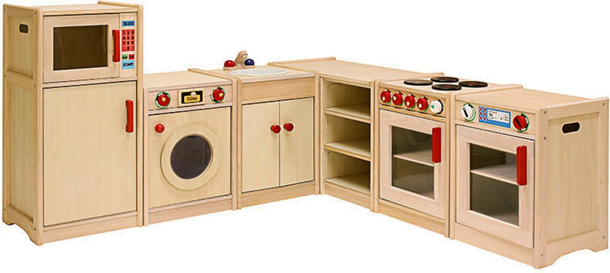 Santoys Speelkeuken Lux 6-dlg. met Magnetron, Naturel