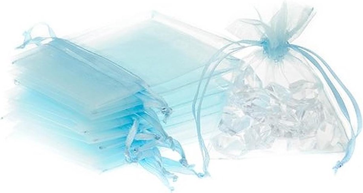 Organza zakjes Light blauw Kleur 15x20 cm Pak van 50 Stuks