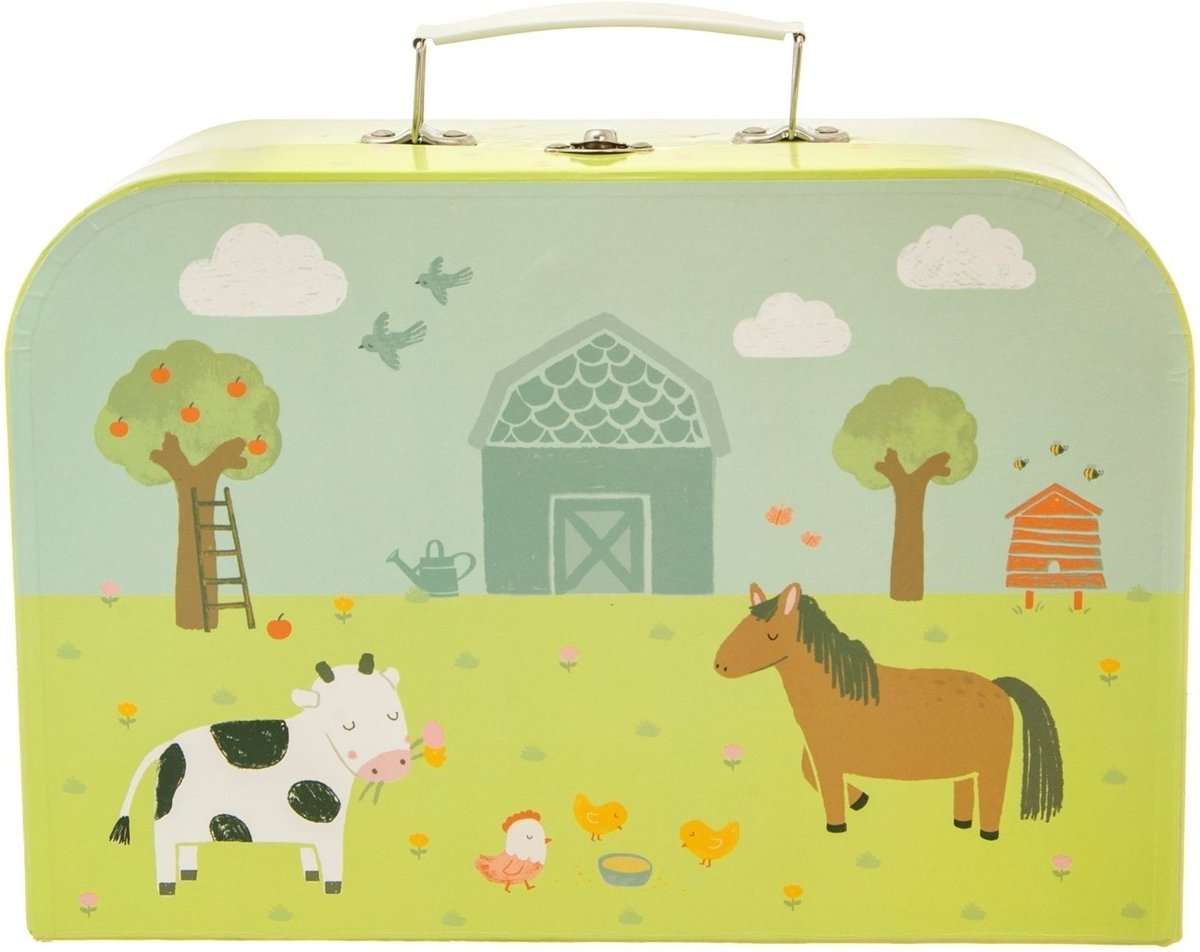 Sass & Belle Picknick koffer set Farmyard Friends Multicolour