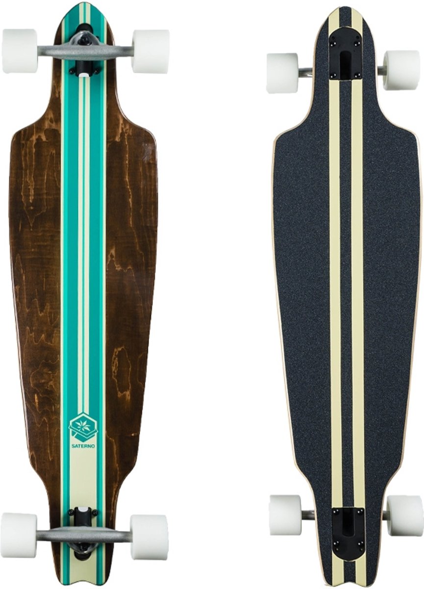 Saterno Mint Multi Stripe Longboard 38.0 x 10.0