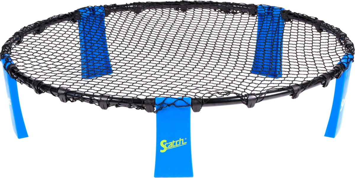 Scatch Spyderball Set - 92 x 20 CM - Ook Geschikt voor Spikeball - Incl. Bal, Pomp, Frame, Net en Reistas - Max. 4 Spelers - Blauw/Zwart