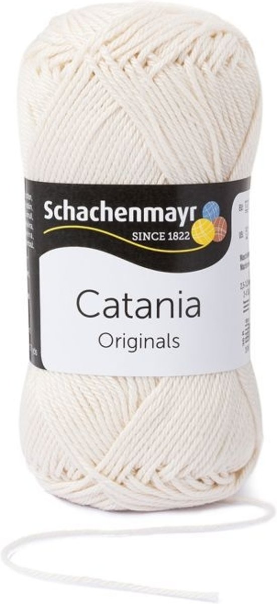 Schachenmayr Catania katoen 130 Creme. PAK MET 5 BOLLEN a 50 GRAM. KL.NUM. 19712333.