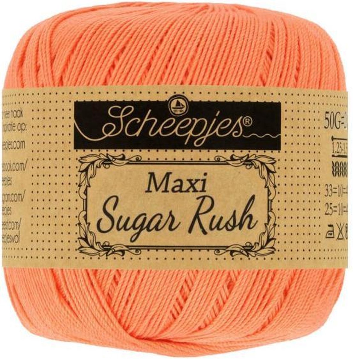 Scheepjes Maxi Sugar Rush- 410 Rich Coral 5x50gr