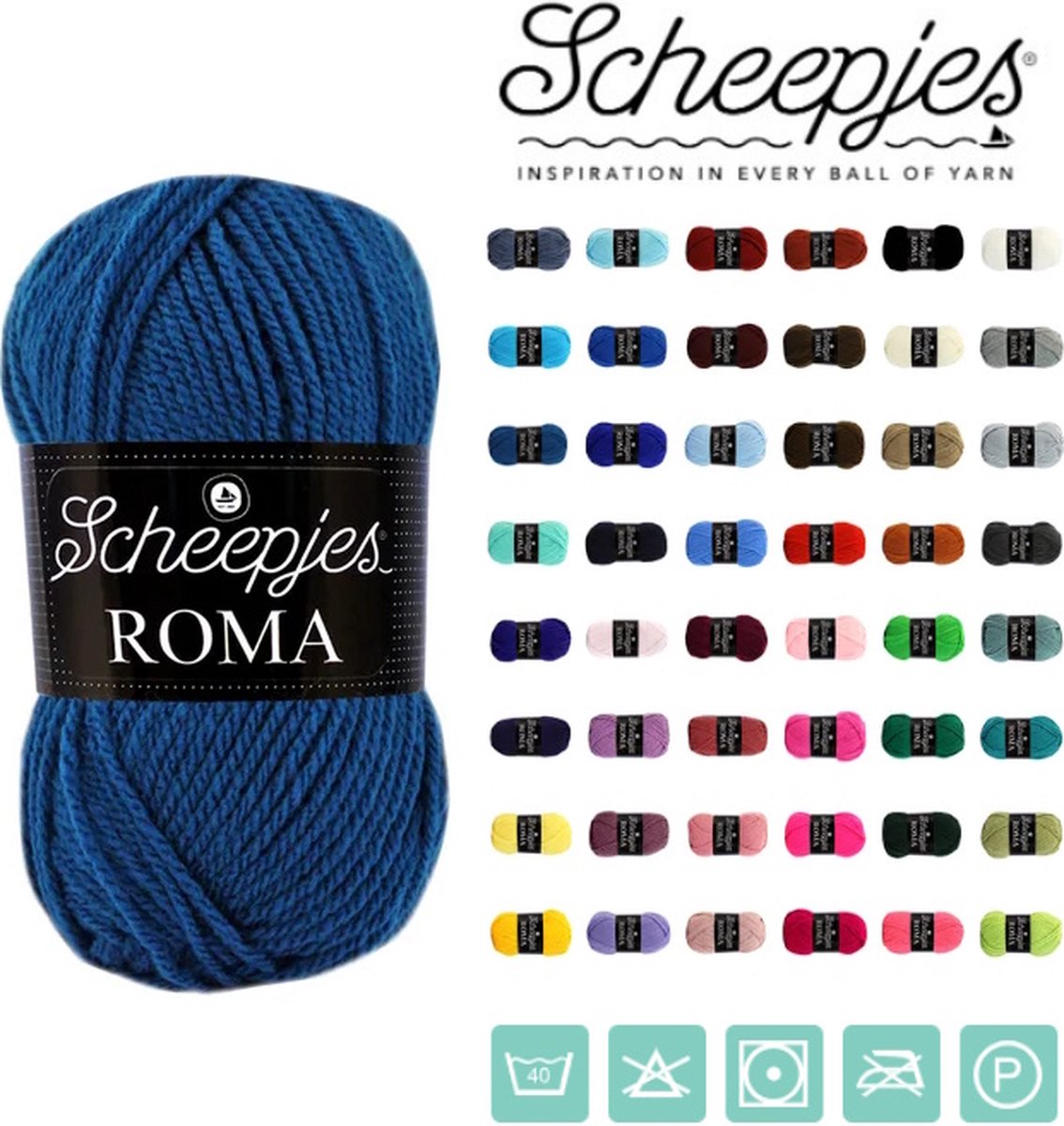 Scheepjes - Roma - 1664 Blauw - set van 10 bollen