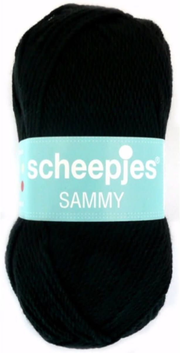 AANBIEDING: SCHEEPJES SAMMY 110 Zwart. PAK MET 10 BOLLEN a 100 GRAM. INCL. Gratis Digitale vinger haak en brei toerenteller