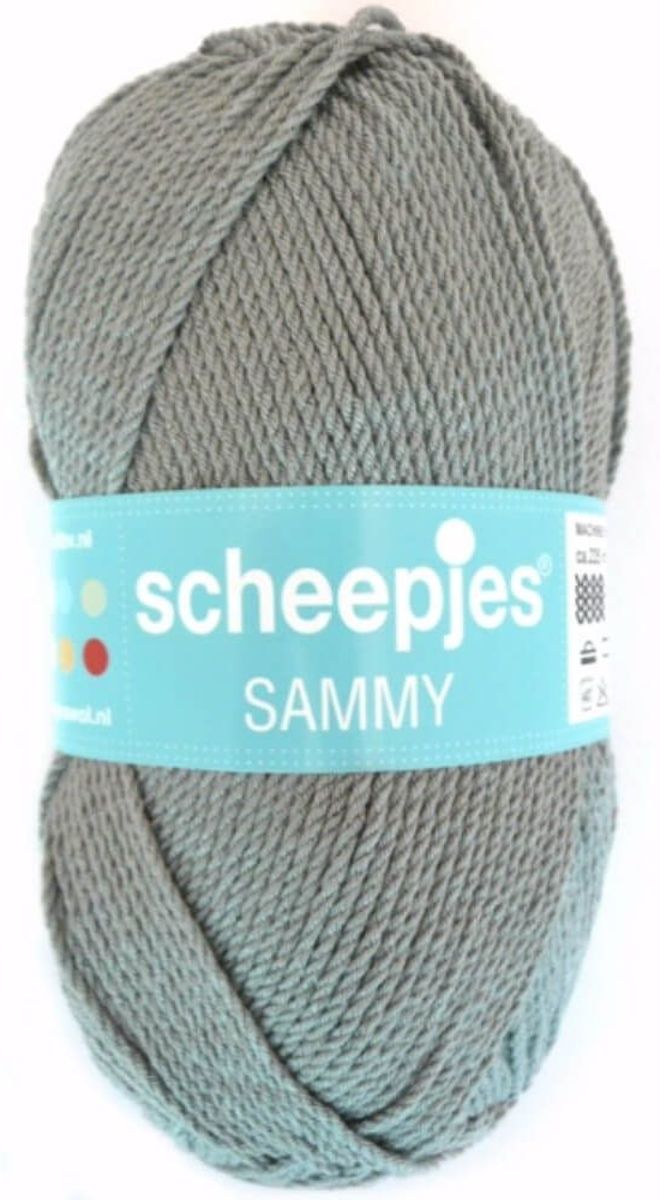 AANBIEDING: SCHEEPJES SAMMY 113 GRIJS. PAK MET 10 BOLLEN a 100 GRAM. INCL. Gratis Digitale vinger haak en brei toerenteller