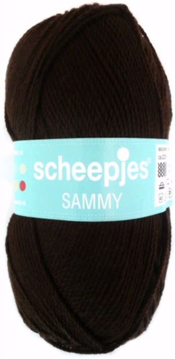 AANBIEDING: SCHEEPJES SAMMY 115 BRUIN. PAK MET 10 BOLLEN a 100 GRAM. INCL. Gratis Digitale vinger haak en brei toerenteller