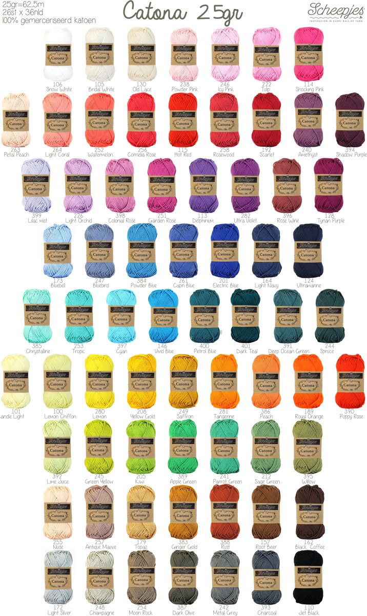 Assortiment 69 kleuren   Catona 25 gram