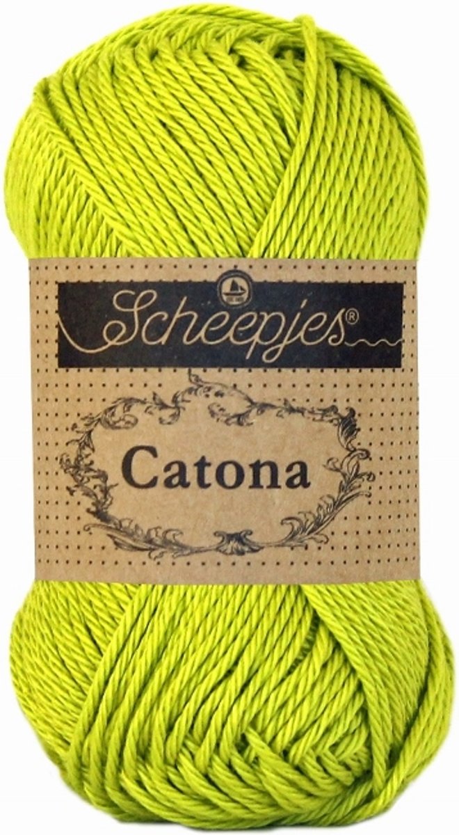 LenianeL Scheepjes Catona 10 bollen haakkatoen 25 gr. Green Yellow 245