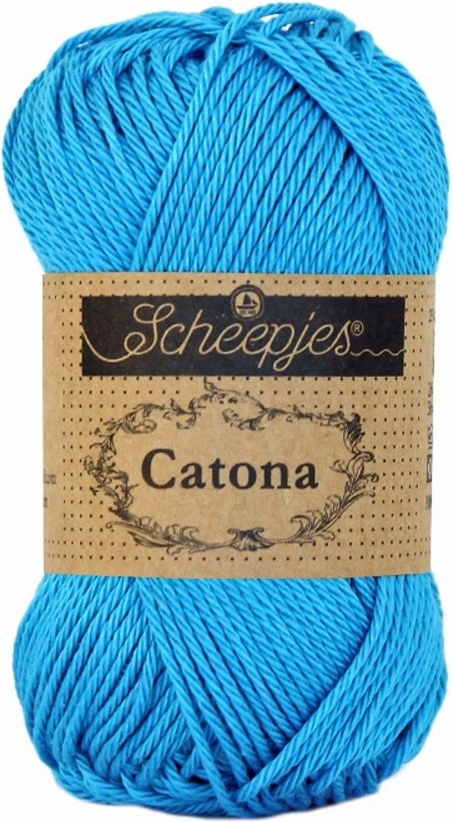 LenianeL Scheepjes Catona 10 bollen haakkatoen 25 gr. Vivid Blue 146