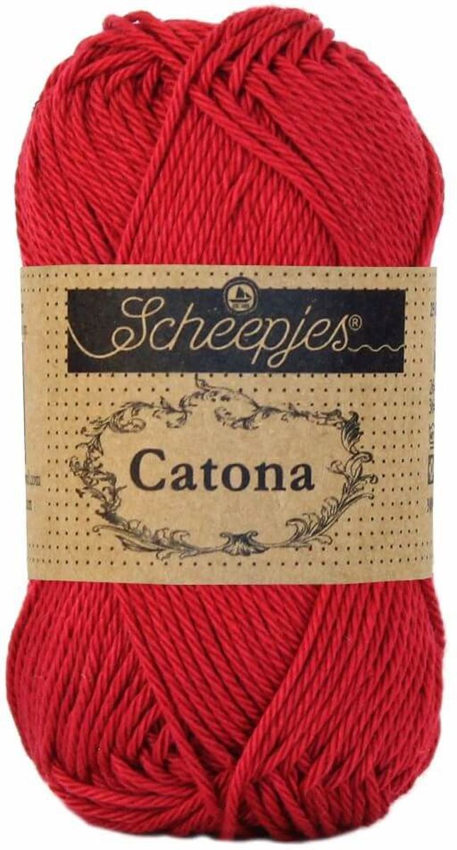 SCHEEPJES CATONA 192 SCARLET. PAK MET 20 BOLLETJES a 25 GRAM.  INCL. Gratis Digitale vinger haak en brei toerenteller