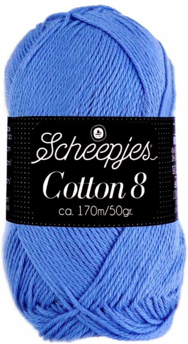 SCHEEPJES COTTON 8 - 506 LAVENDEL. PAK MET 11 BOLLEN a 50 GRAM. KL.NUM. 06.