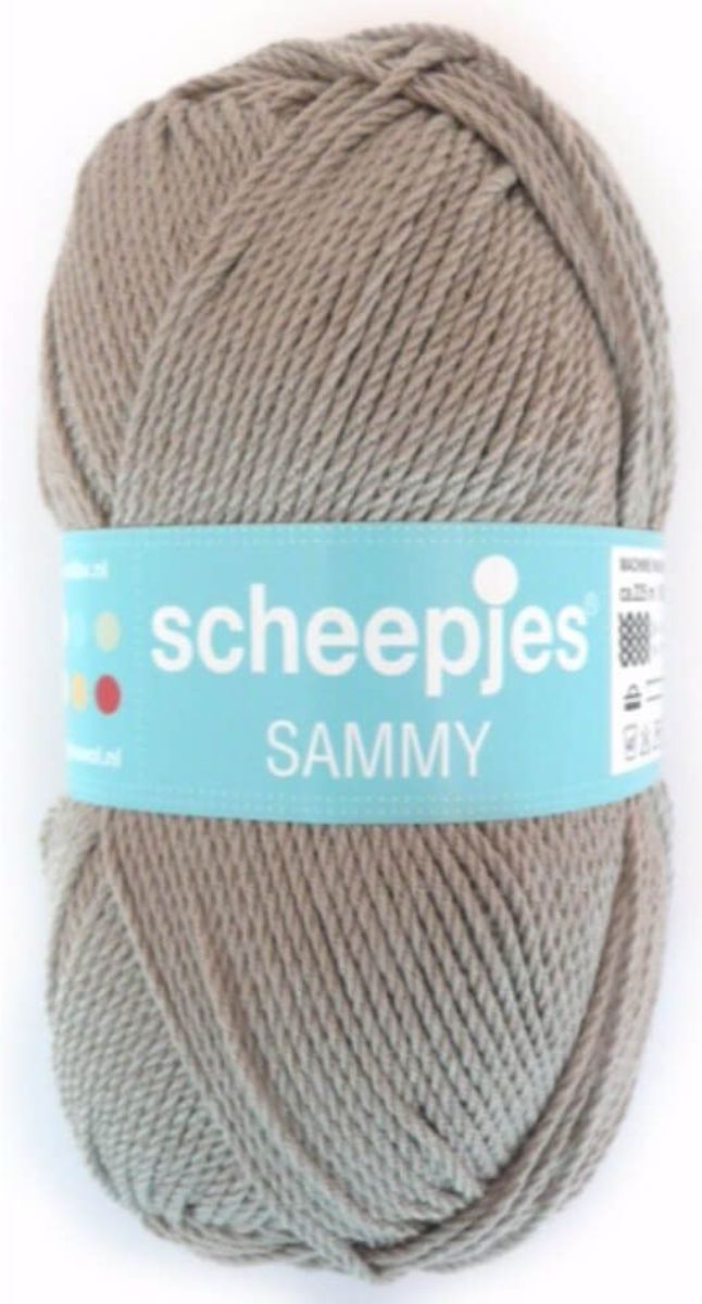 SCHEEPJES SAMMY 116 TAUPE. PAK MET 5 BOLLEN a 100 GRAM.