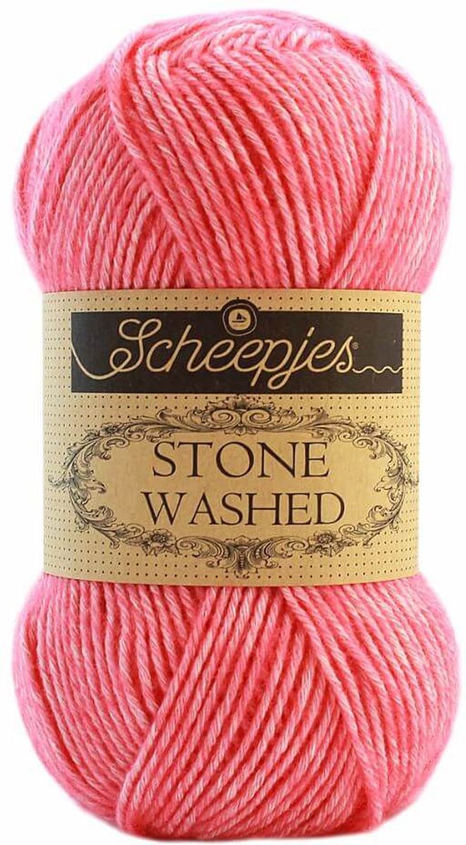 SCHEEPJES STONE WASHED - 835 RHODOCHROSITE.PAK MET 10 BOLLEN a 50 GRAM. INCL. Gratis Digitale vinger haak en brei toerenteller.