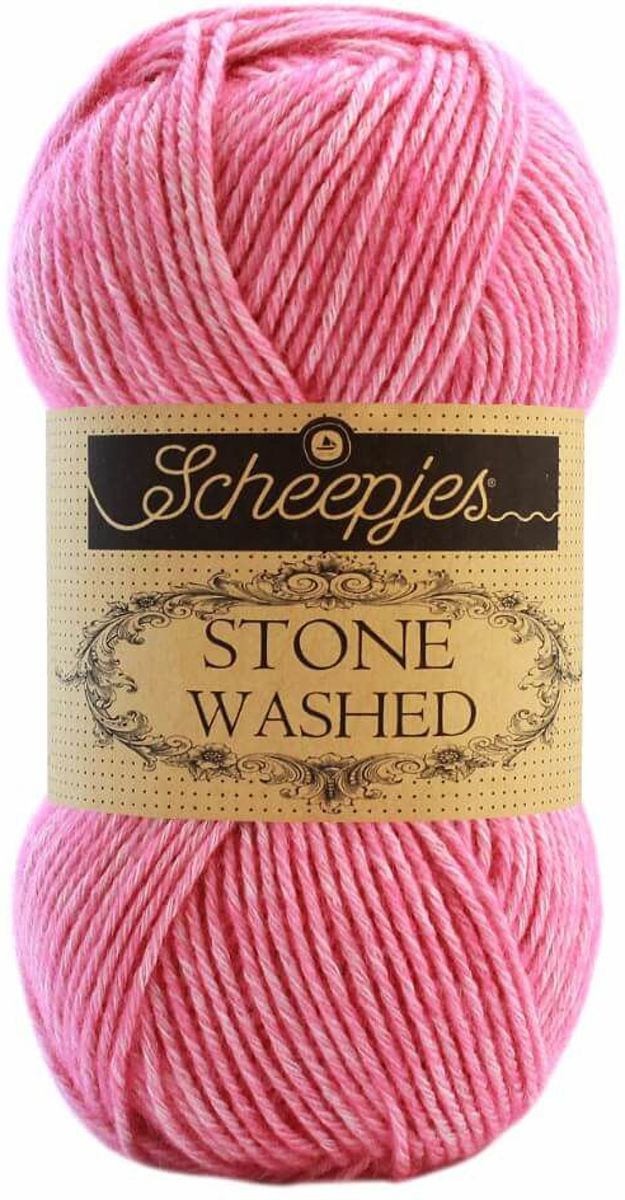 SCHEEPJES STONE WASHED - 836 TOURMALINE. PAK MET 10 BOLLEN a 50 GRAM. INCL. Gratis Digitale vinger haak en brei toerenteller.