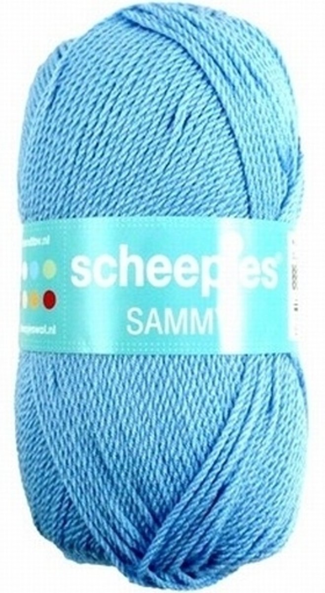 Sammy Scheepjes 104 Babyblauw. PAK MET 5 BOLLEN a 100 GRAM.