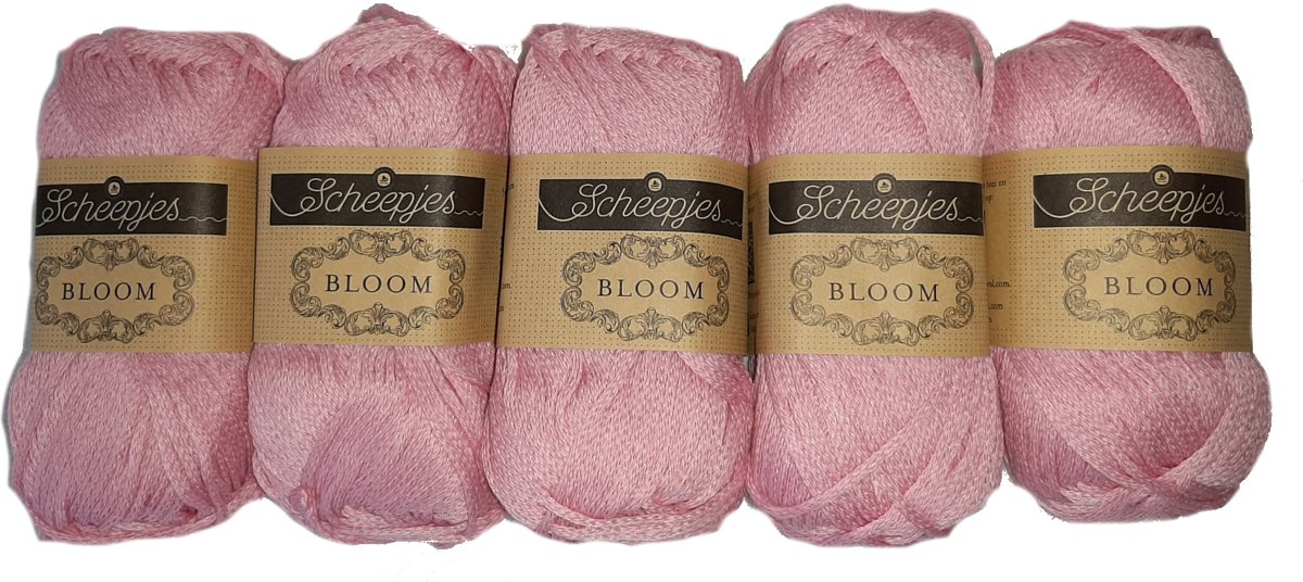 Scheepjes BLOOM Kleur 409 Rose pakket 5 x 50 gr = 5 bollen DUURZAAM