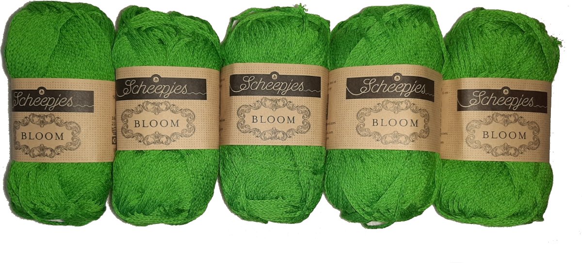 Scheepjes BLOOM Kleur 412 Light Fern pakket 5 x 50 gr = 5 bollen DUURZAAM