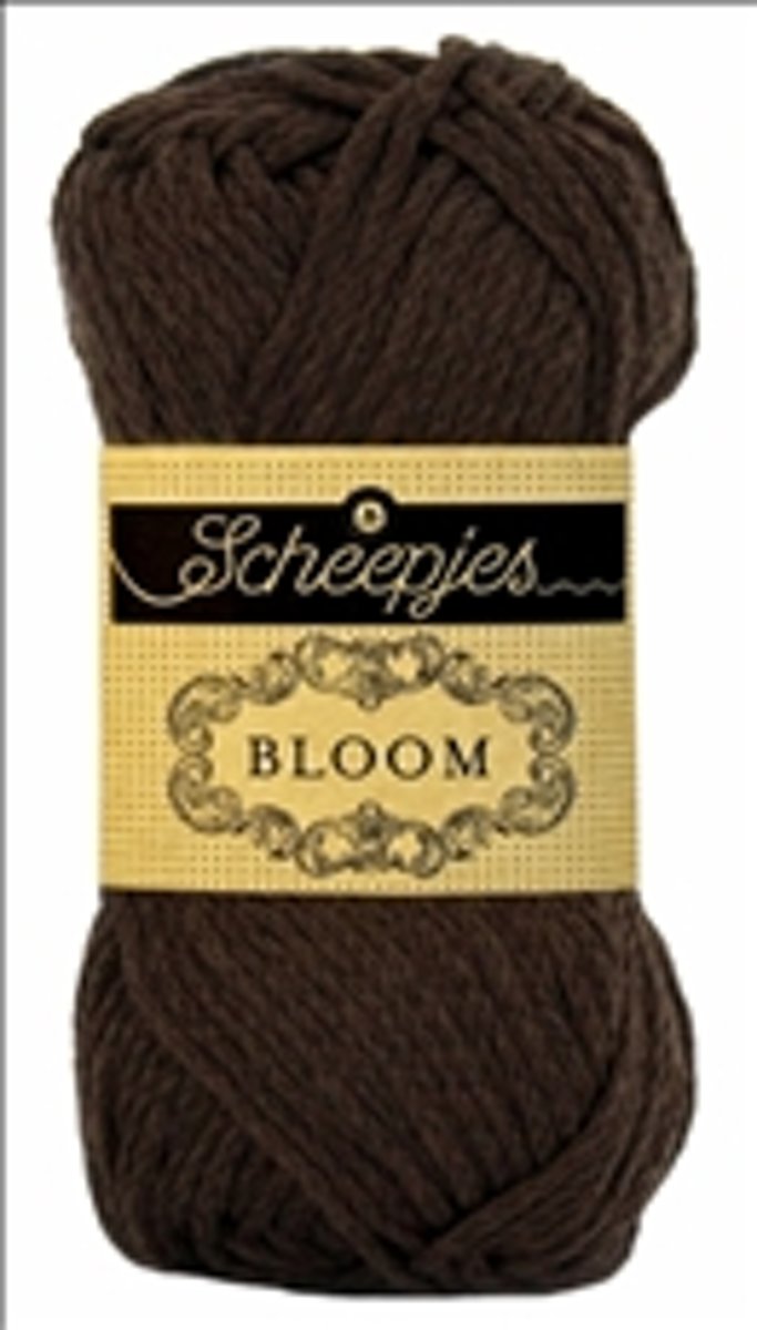 Scheepjes Bloom 401 Donker bruin. PAK MET 7 BOLLEN a 50 GRAM. op=op.