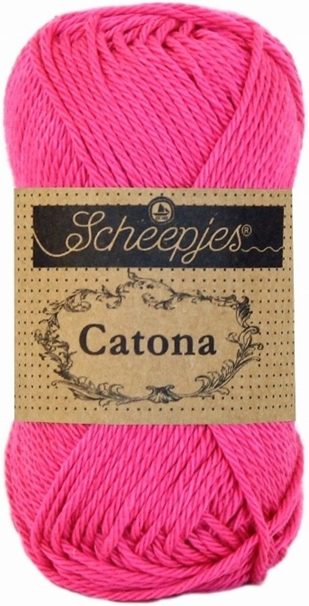 Scheepjes Catona - 114 Shocking Pink. PAK MET 10 BOLLEN a 50 GRAM.