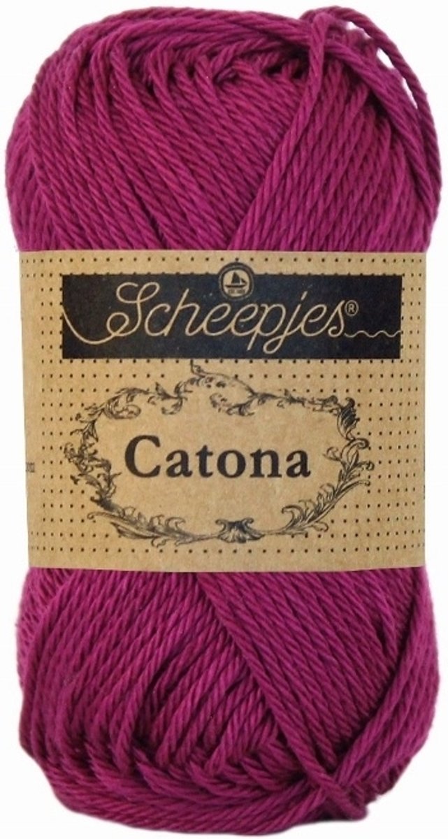 Scheepjes Catona - 128 Tynan Purple. PAK MET 10 BOLLEN a 50 GRAM.