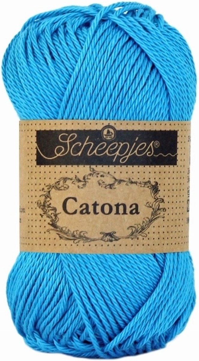 Scheepjes Catona - 146 Vivid Blue. PAK MET 10 BOLLEN a 50 GRAM.